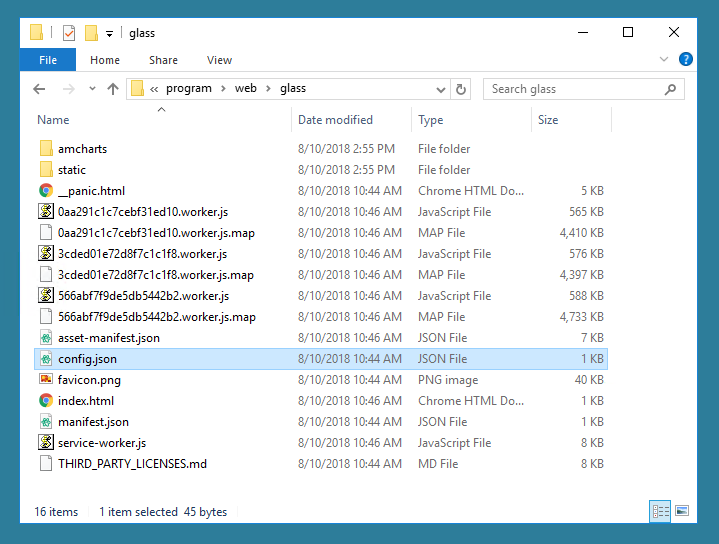 The config.json file